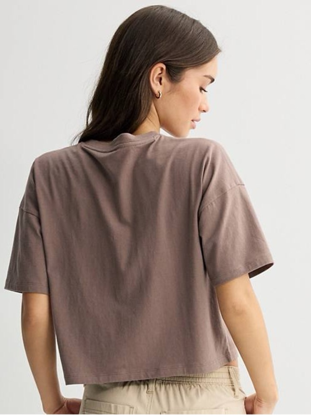 SO Women’s boxy Shortsleeve crewneck crop T-shirt oversized large green - Picture 6 of 11